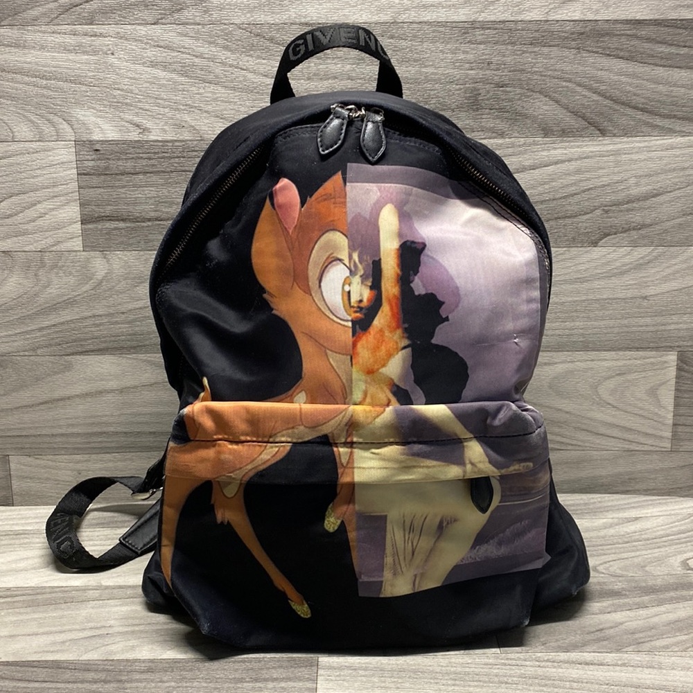 Givenchy Fawn & Figure Men's Nylon Backpack Black